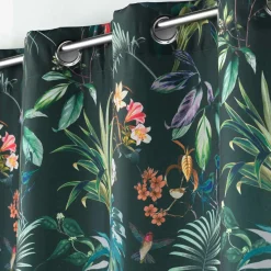 Rideau|DOUCEUR D'INTERIEUR Rideau oeillets (140 x 260 cm) Féerie Vert émeraude