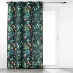 Rideau|DOUCEUR D'INTERIEUR Rideau oeillets (140 x 260 cm) Féerie Vert émeraude