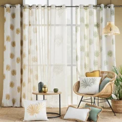 Rideau|douceur d'intu017drieur Rideau polycoton (140 x 240 cm) Lotus Jaune ocre