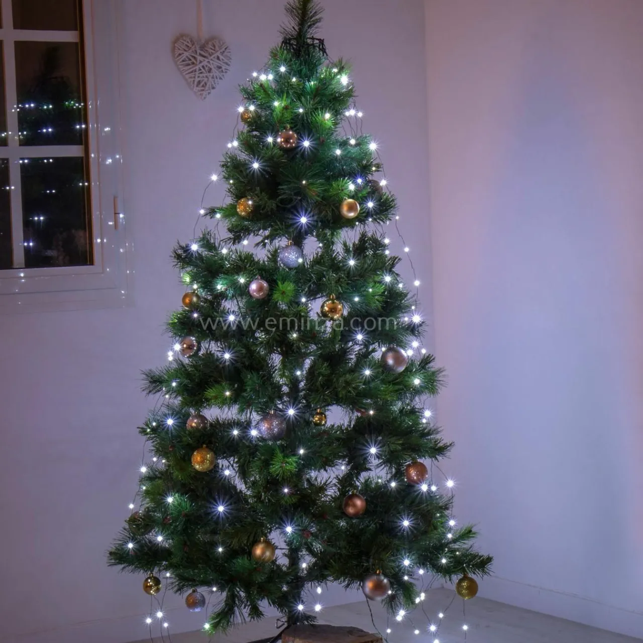 Guirlande Lumineuse|KAEMINGK Rideau pour sapin H2,10 m 672 Micro LED Flashing light Blanc froid