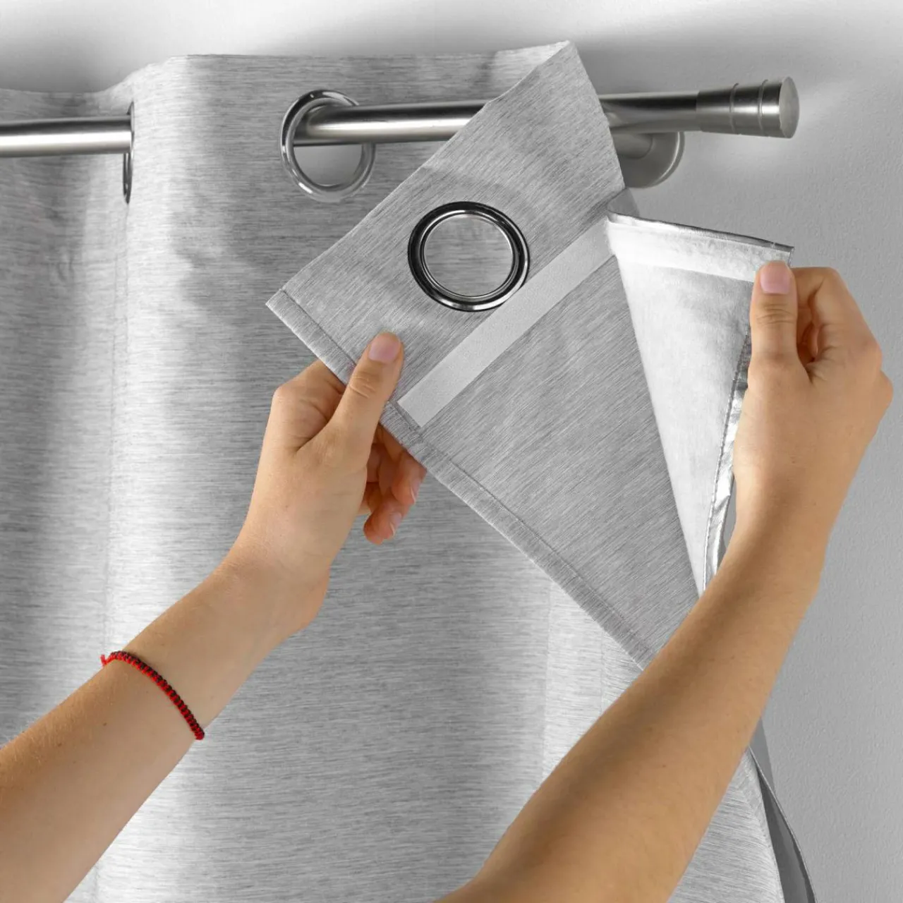 Rideau Thermique|Rideau|DOUCEUR D'INTERIEUR Rideau thermique doublure amovible (140 x 260 cm) Coverline Gris clair