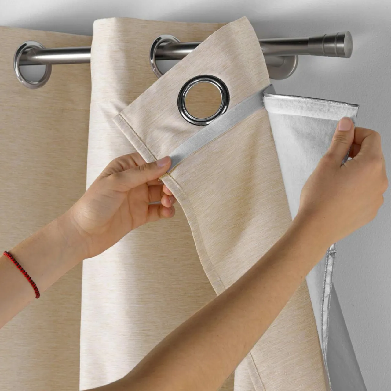 Rideau Thermique|Rideau|DOUCEUR D'INTERIEUR Rideau thermique doublure amovible (140 x 260 cm) Coverline Beige