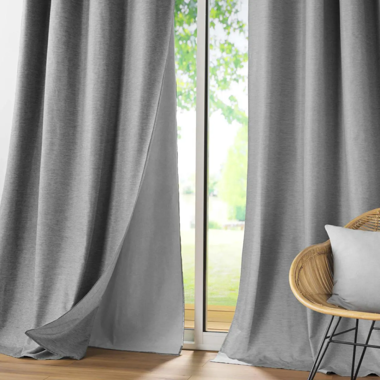 Rideau Thermique|Rideau|DOUCEUR D'INTERIEUR Rideau thermique doublure amovible (140 x 260 cm) Coverline Gris Anthracite