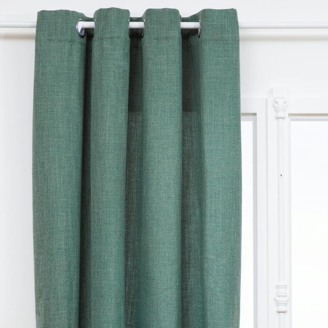 Rideau|Atmosphera, cru017dateur d'intu017drieur Rideau tissé (140 x 260 cm) Clem Vert tilleul