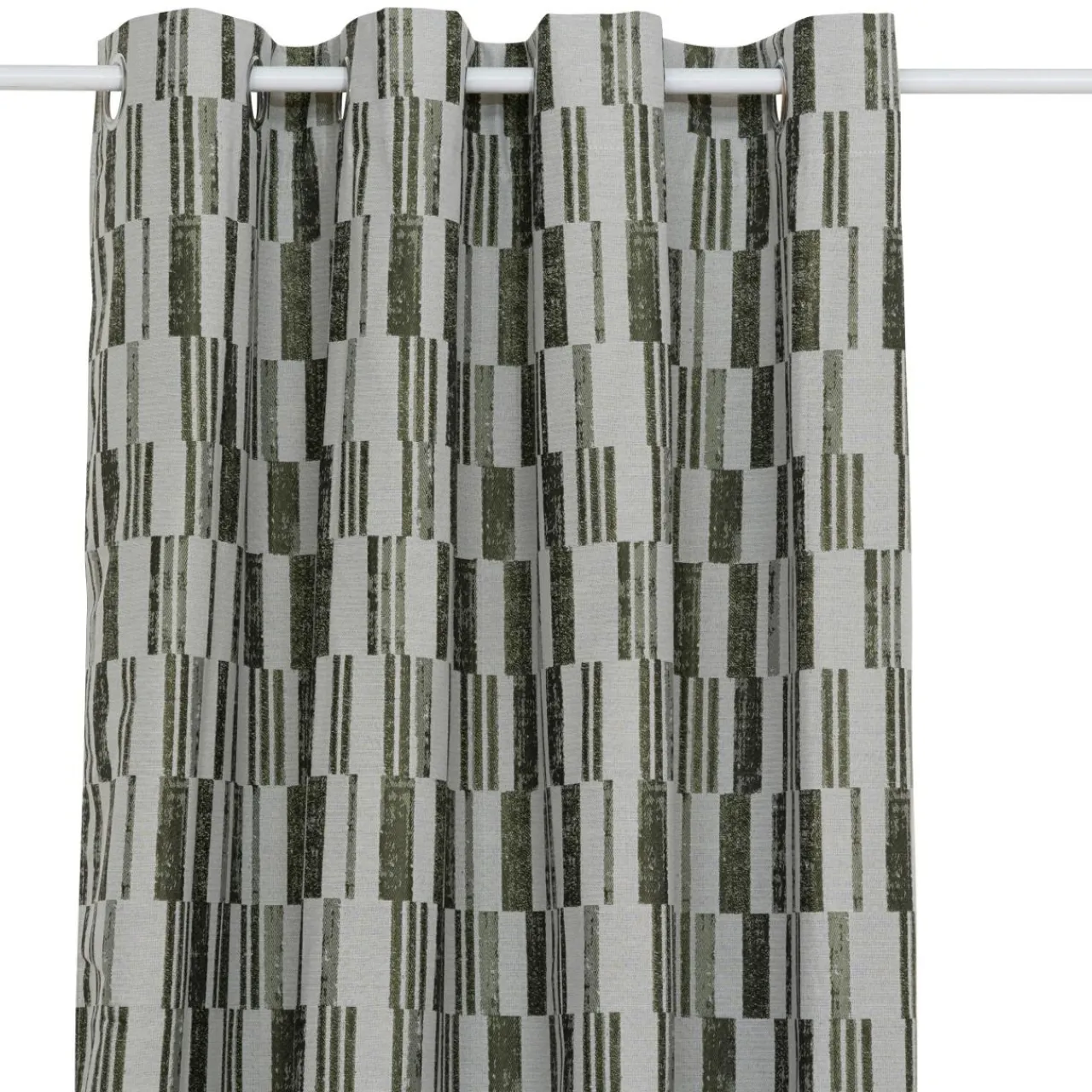 Rideau|Atmosphera, cru017dateur d'intu017drieur Rideau tissé (140 x 260 cm) Leyna Vert kaki