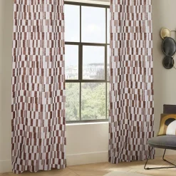 Rideau|Atmosphera, cru017dateur d'intu017drieur Rideau tissé (140 x 260 cm) Leyna Terracotta