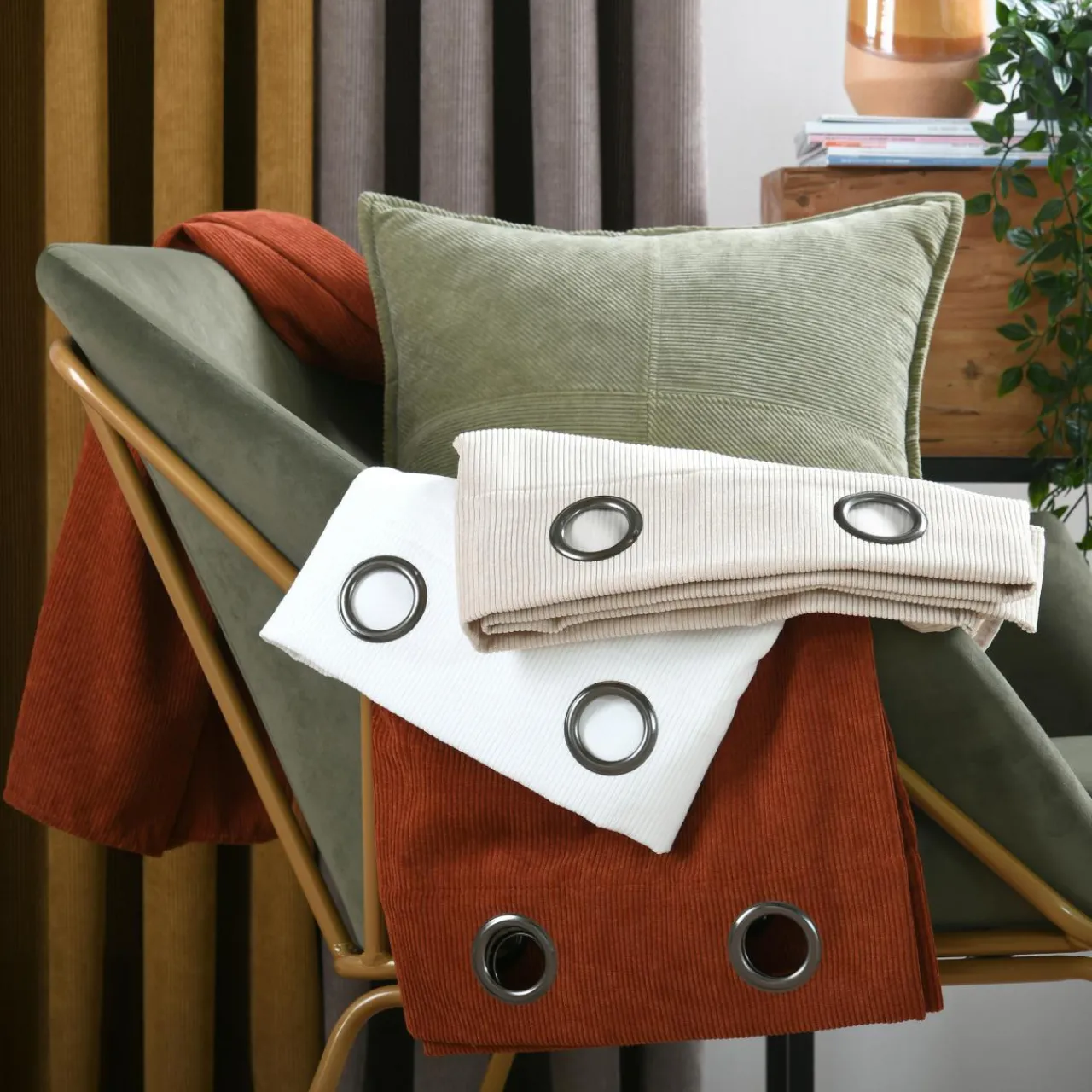 Rideau|STOF Rideau velours (140 x 260 cm) Dandy Ecru