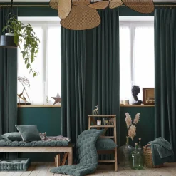 Rideau|EMINZA Rideau velours de coton ajustable (140 x max 270 cm) Victor Gris ardoise