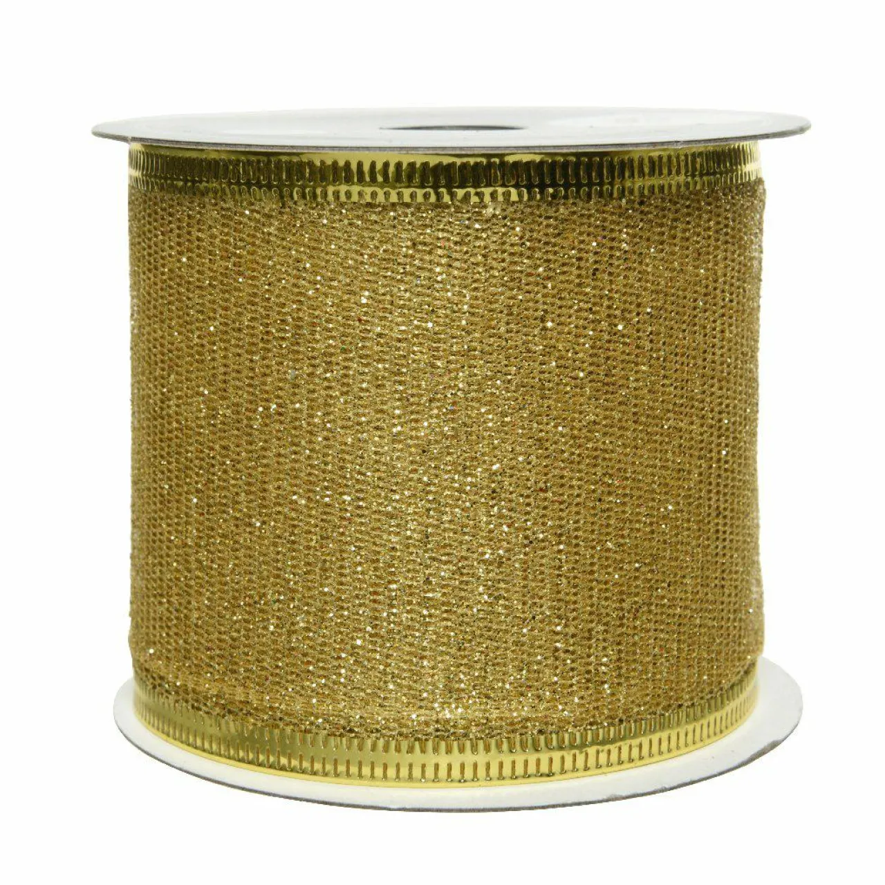 Déco De Table|KAEMINGK Ruban décatif de Noël (2,7 m) pailleté Or