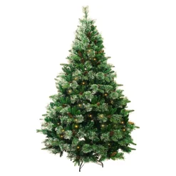 Sapin Artificiel De Noël|EMINZA Sapin de Noël artificiel lumineux (H180 cm) Washington Luxe Vert sapin Sapin vert lumineux