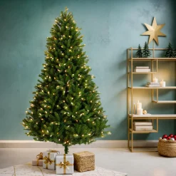 Sapin Artificiel De Noël|EMINZA Sapin de Noël artificiel lumineux 320 LED (H180 cm) Barrow Vert sapin Sapin vert lumineux