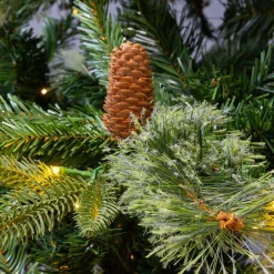 Sapin Grande Taille|Sapin Artificiel De Noël|EMINZA Sapin de Noël artificiel lumineux (H210 cm) Washington Luxe Vert sapin Sapin vert lumineux