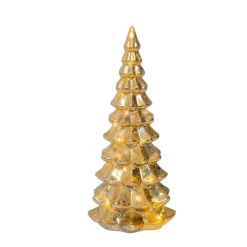 Déco Et Objet De Noël|Déco Et Objet Lumineux|KAEMINGK Sapin de Noël lumineux à piles 20 LED (H32 cm) Eternel Or