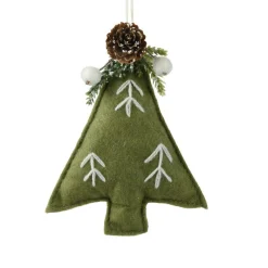 Décoration De Sapin|KAEMINGK Sapin en feutrine à suspendre (H13 cm) Alpin Vert romarin