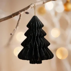 Déco Et Objet De Noël|Décoration De Sapin|KAEMINGK Sapin en papier à suspendre (H15 cm) fermeture Magnétique Noir