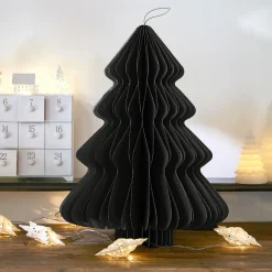Déco Et Objet De Noël|Décoration De Sapin|KAEMINGK Sapin en papier à suspendre (H40 cm) fermeture Magnétique Noir