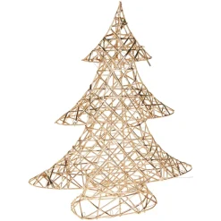 Déco Et Objet De Noël|KOOPMAN Sapin lumineux à piles 30 LED (H40 cm) Féerie de Noël Blanc Chaud doré