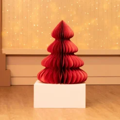 Déco Et Objet De Noël|KAEMINGK Sapin papier à poser (H90 cm) Fermeture Magnétique Rouge