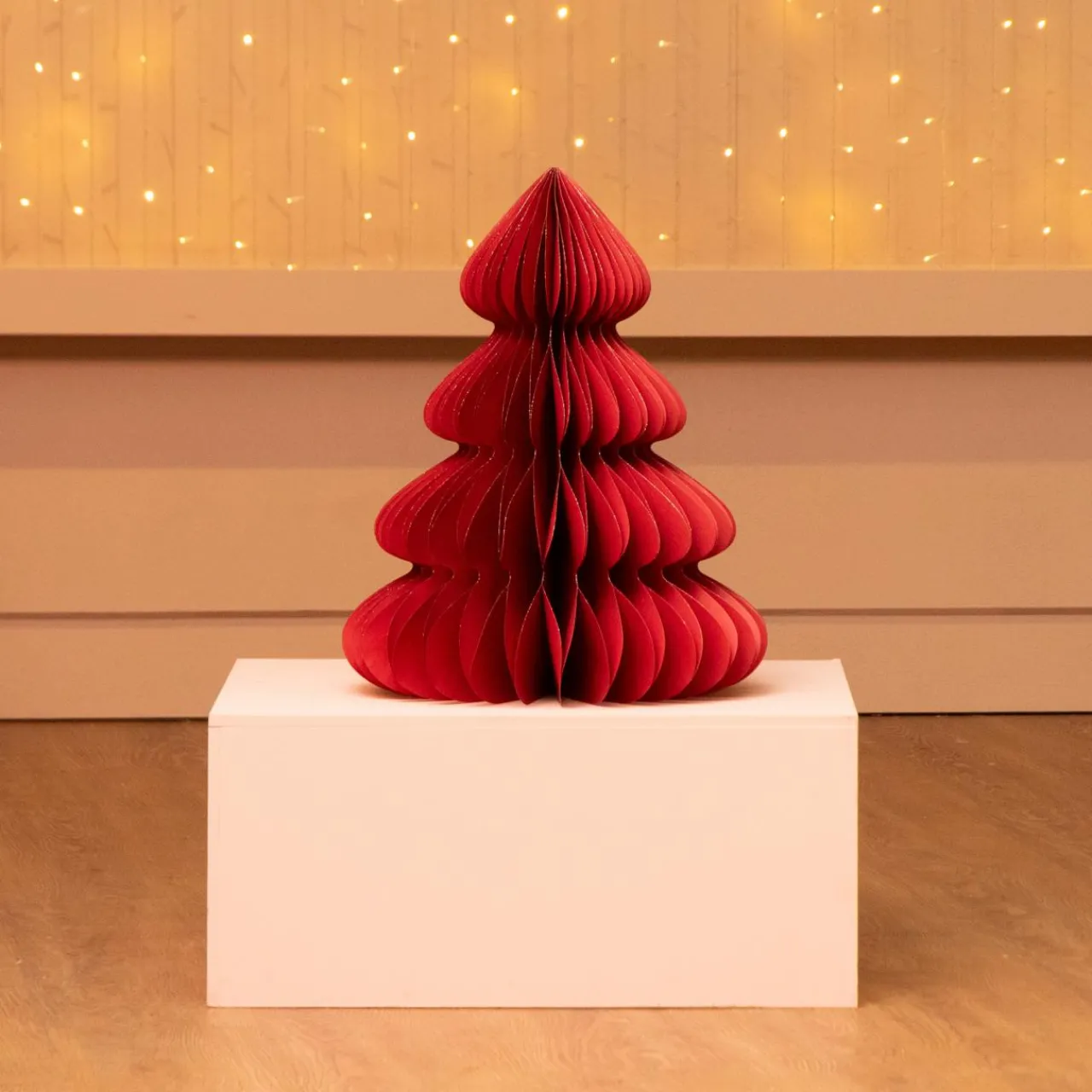 Déco Et Objet De Noël|KAEMINGK Sapin papier à poser (H60 cm) Fermeture Magnétique Rouge
