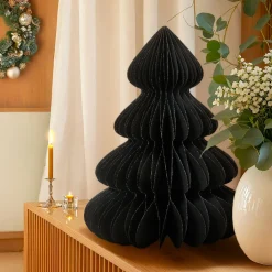 Déco Et Objet De Noël|KAEMINGK Sapin papier à poser (H60 cm) Fermeture Magnétique Noir