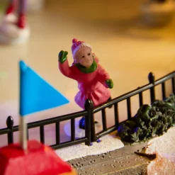 Village De Noël Lumineux|KAEMINGK Scène de vie illuminée et musicale Patinoire extérieure