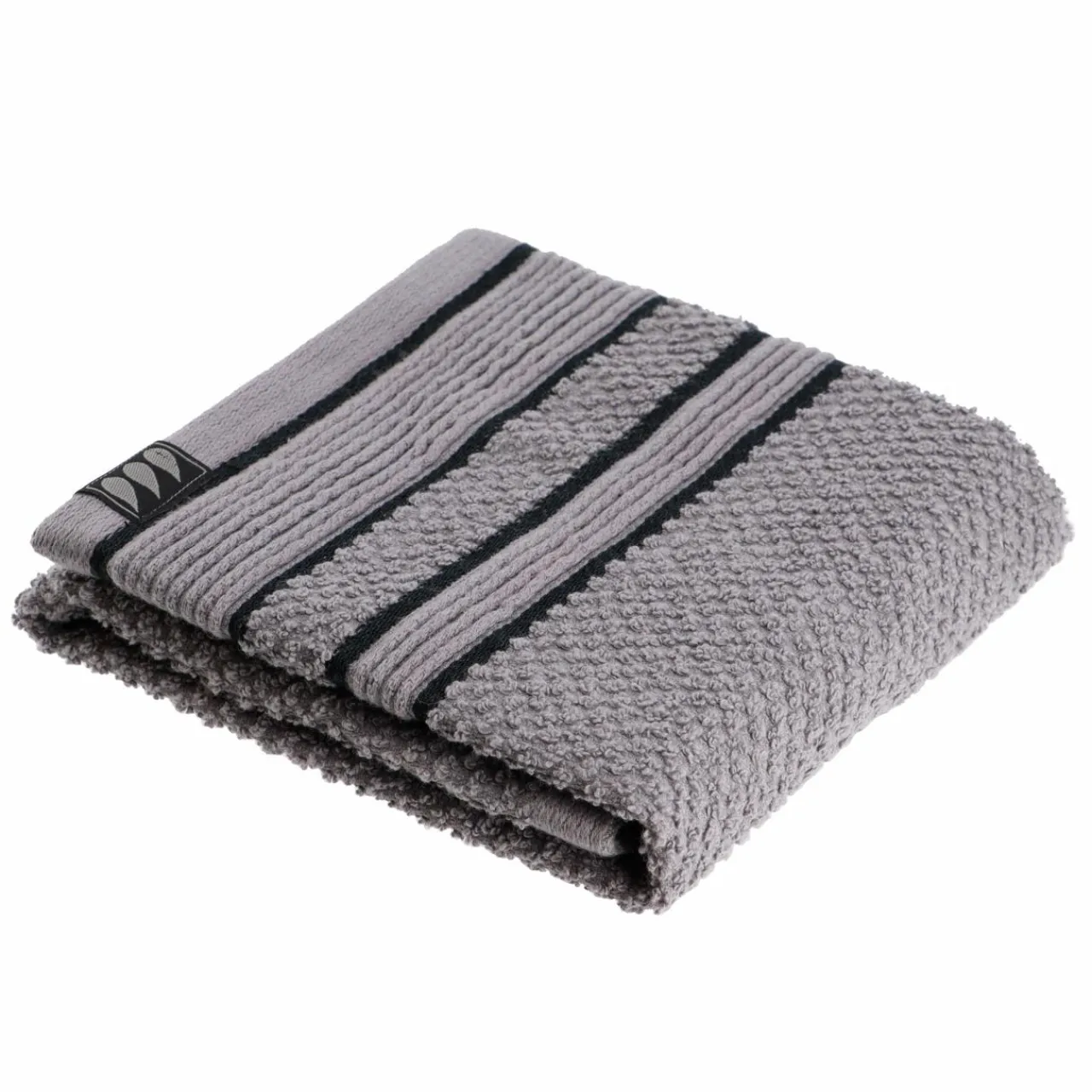 Linge De Bain|Serviette De Bain|TENDANCE Serviette de bain coton (30 x 50 cm) Black Line / noir Gris