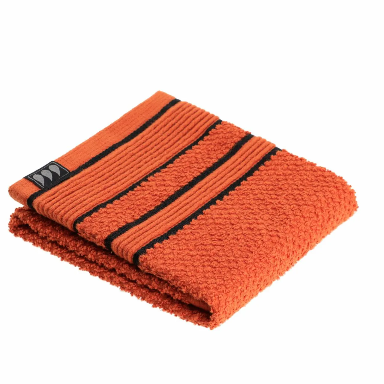 Linge De Bain|Serviette De Bain|TENDANCE Serviette de bain coton (30 x 50 cm) Black Line / noir Terracotta