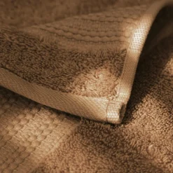 Linge De Bain|Serviette De Bain|EMINZA Serviette de bain coton bio (70 x 130 cm) Méline Camel