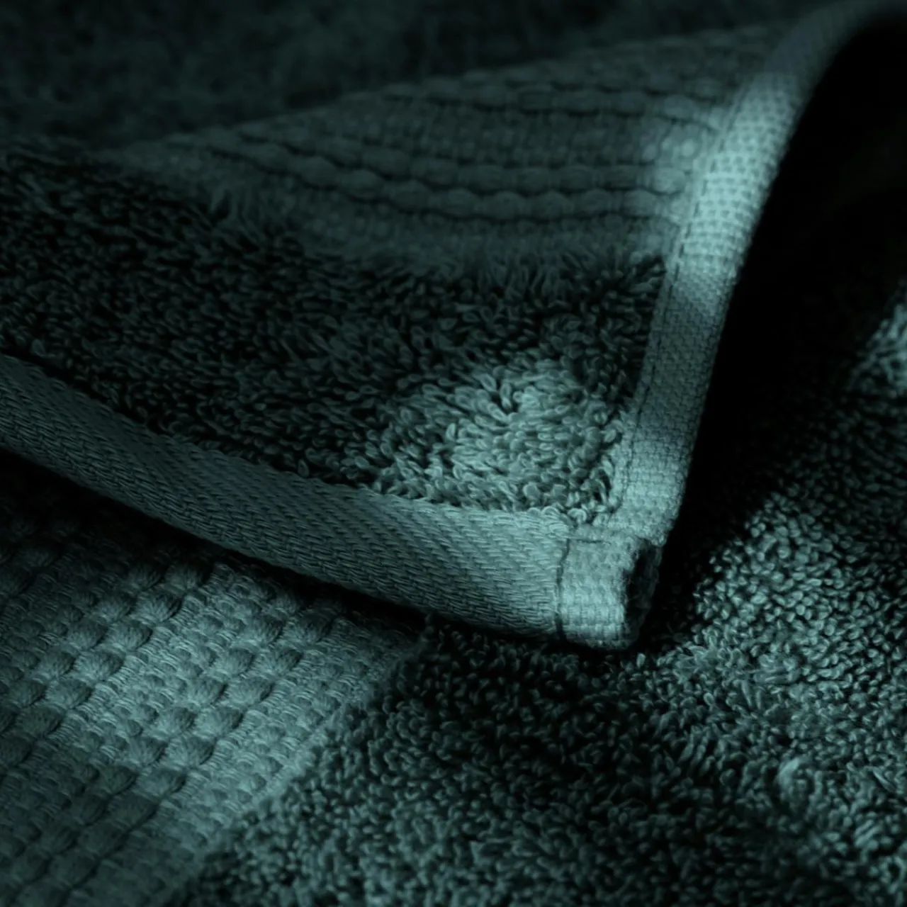 Linge De Bain|Serviette De Bain|EMINZA Serviette de bain coton bio (50 x 90 cm) Méline Vert émeraude