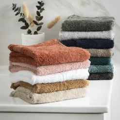 Linge De Bain|Serviette De Bain|EMINZA Serviette de bain coton bio (50 x 90 cm) Méline Vert émeraude