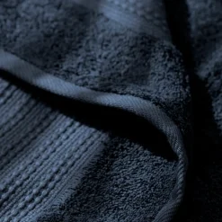 Linge De Bain|Serviette De Bain|EMINZA Serviette de bain coton bio (30 x 50 cm) Méline Bleu nuit