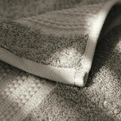 Linge De Bain|Serviette De Bain|EMINZA Serviette de bain coton bio (30 x 50 cm) Méline argile Gris