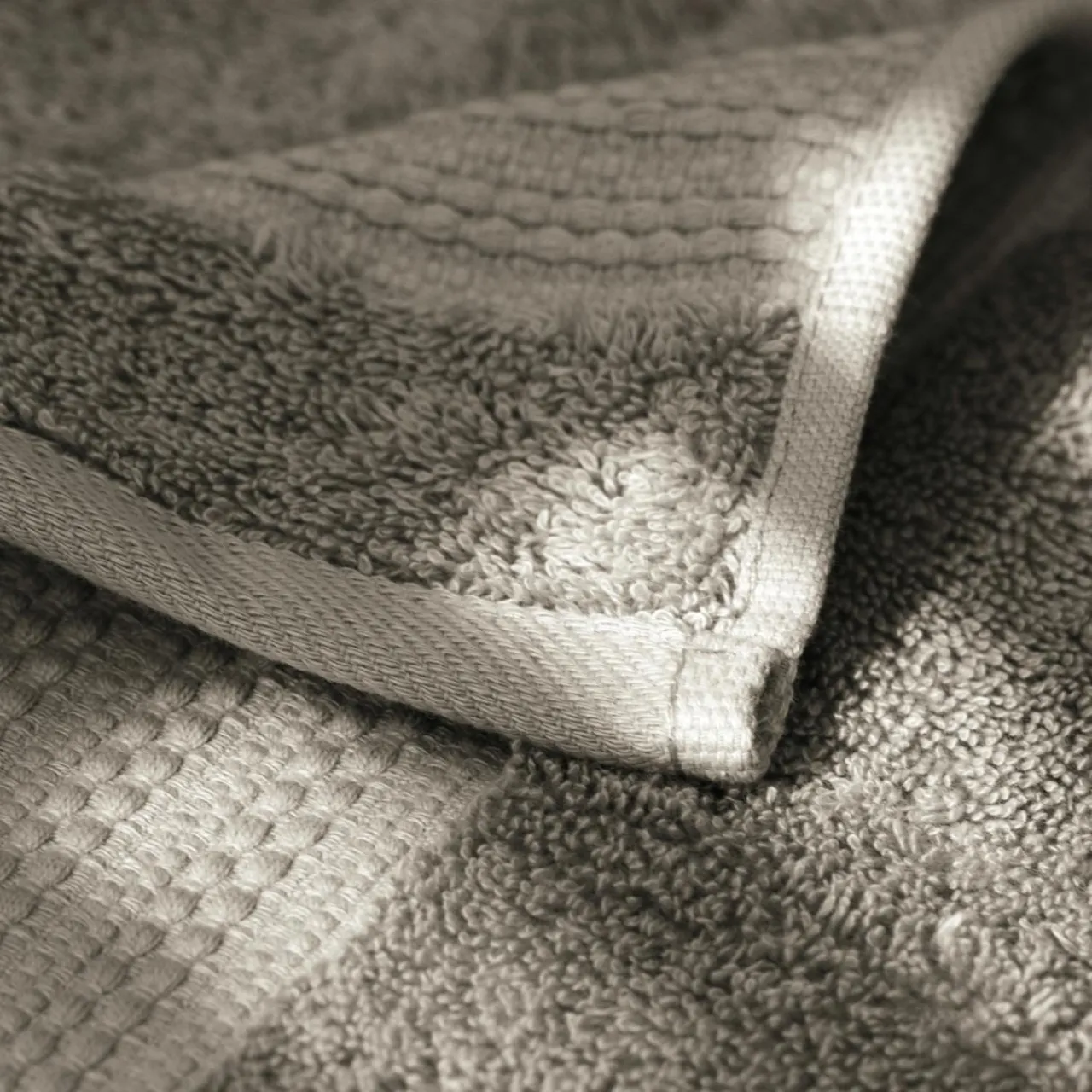 Linge De Bain|Serviette De Bain|EMINZA Serviette de bain coton bio (30 x 50 cm) Méline argile Gris