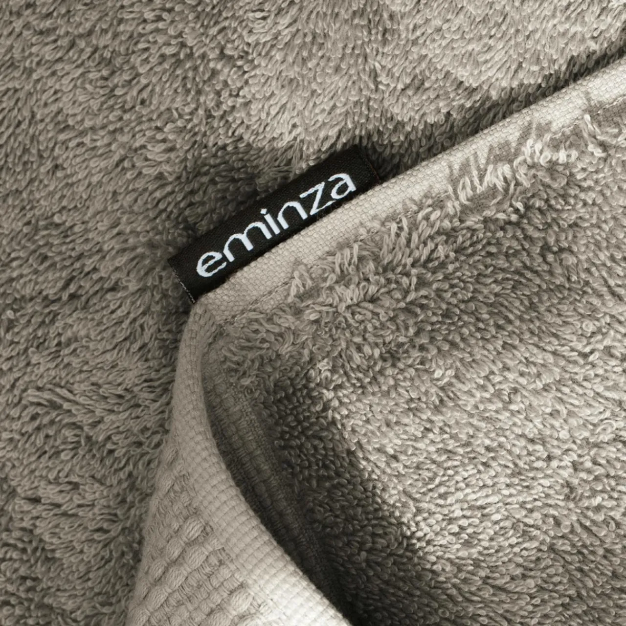 Linge De Bain|Serviette De Bain|EMINZA Serviette de bain coton bio (30 x 50 cm) Méline argile Gris