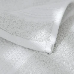 Linge De Bain|Serviette De Bain|EMINZA Serviette de bain coton bio (30 x 50 cm) Méline chantilly Blanc