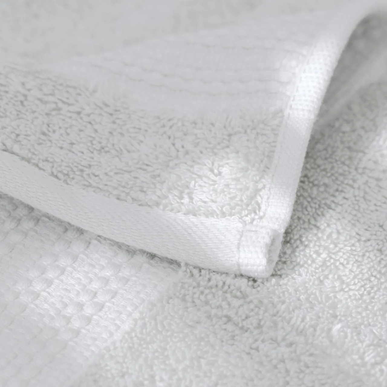 Linge De Bain|Serviette De Bain|EMINZA Serviette de bain coton bio (30 x 50 cm) Méline chantilly Blanc