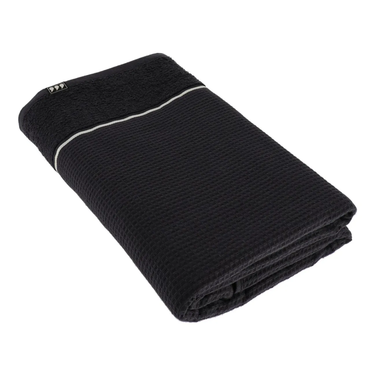 Linge De Bain|Serviette De Bain|TENDANCE Serviette de bain coton nid d'abeille (90 x 150 cm) Japandi Noir