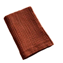 Linge De Bain|Serviette De Bain|EMINZA Serviette de bain gaze de coton (50 x 90 cm) Gaïa Terracotta
