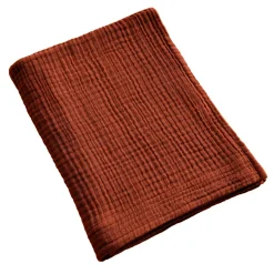 Linge De Bain|Serviette De Bain|EMINZA Serviette de bain gaze de coton (90 x 150 cm) Gaïa Terracotta