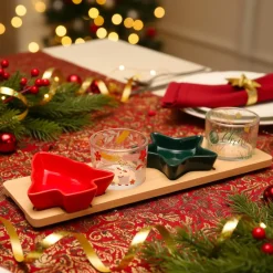 Vaisselle De Noël|KOOPMAN Set à tapas 7 pièces en porcelaine (10 x 33 cm) Christmas time Multicolore