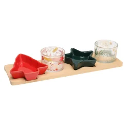 Vaisselle De Noël|KOOPMAN Set à tapas 7 pièces en porcelaine (10 x 33 cm) Christmas time Multicolore