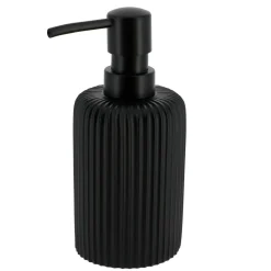 Accessoire Salle De Bain|TENDANCE Set d'accessoires salle de bain résine Strié Noir