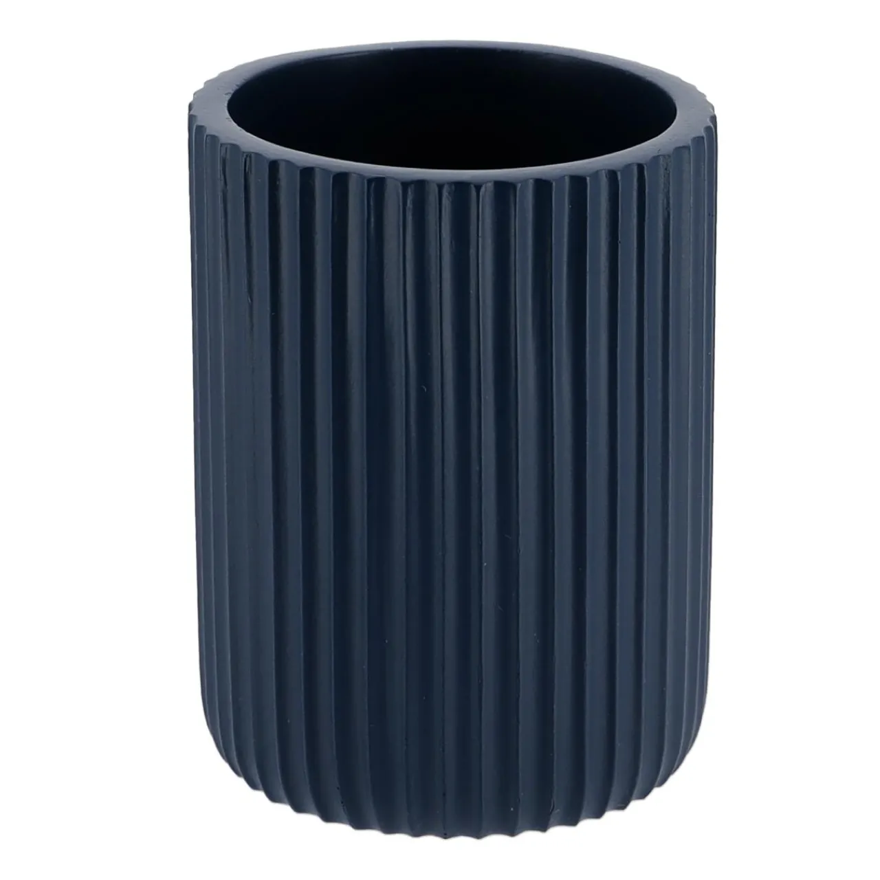 Accessoire Salle De Bain|TENDANCE Set d'accessoires salle de bain résine Strié Bleu marine