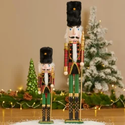 Père Noël, Animaux Et Personnage|KAEMINGK Soldat Casse-noisette en bois (H38 cm) Ernest et Toque d'ours Noir