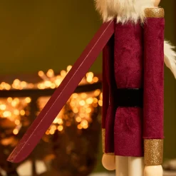 Père Noël, Animaux Et Personnage|KAEMINGK Soldat Casse-noisette en bois (H76 cm) Gustave Lie de vin Bordeaux