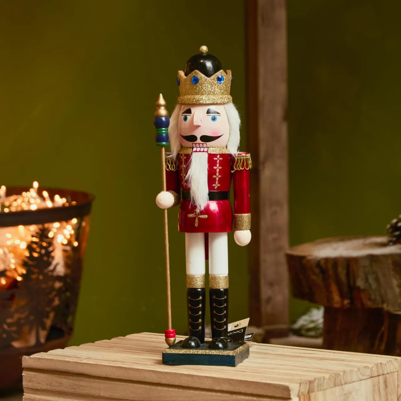 Père Noël, Animaux Et Personnage|KAEMINGK Soldat Casse-noisette en bois (H38 cm) Augustin le prince Bordeaux