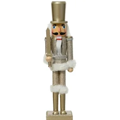 Père Noël, Animaux Et Personnage|KAEMINGK Soldat Casse-noisette en bois (H38 cm) Chevalier Champagne Or