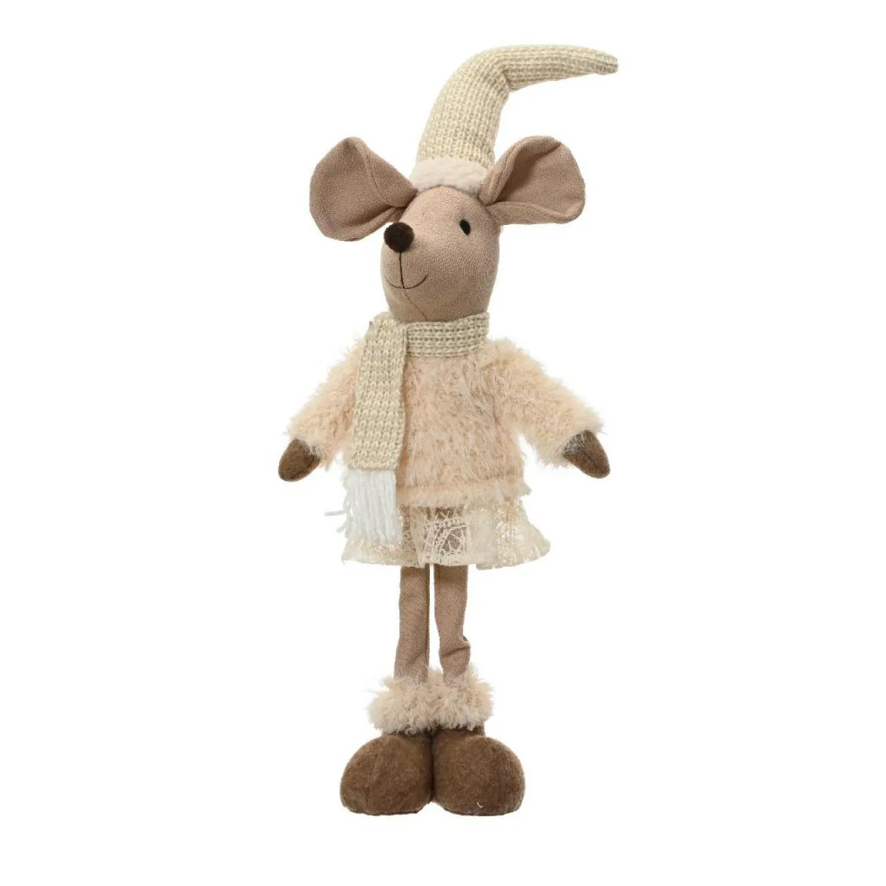 Père Noël, Animaux Et Personnage|KAEMINGK Souris debout (H60 cm) Mazette douceur Beige