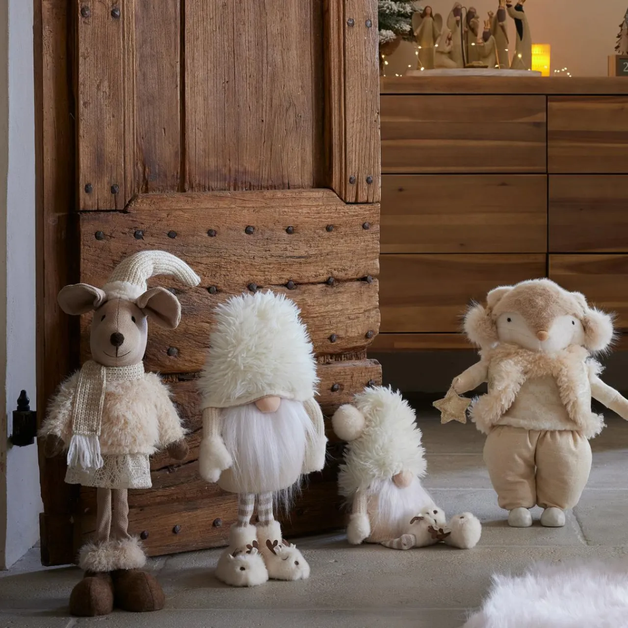 Père Noël, Animaux Et Personnage|KAEMINGK Souris debout (H60 cm) Mazette douceur Beige