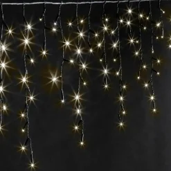 Guirlande Lumineuse|EMINZA Stalactite lumineuse 11 m 259 LED câble noir Stars Blanc chaud Blanc Chaud - câble noir
